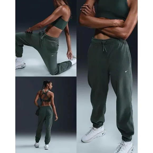 Nike Dark Green Fleece Pants - Picture 3 of 8